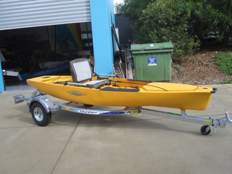 kayak on boat trailer