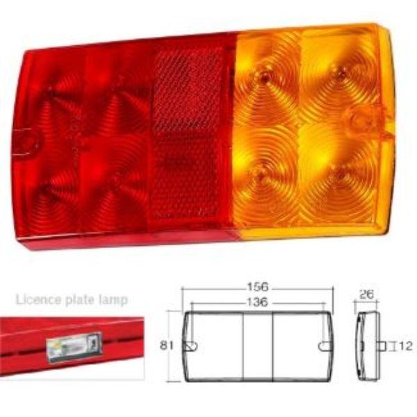 led trailer lights with number plate light