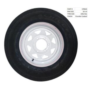 White Powder Coated Wheel & Tyre (14")