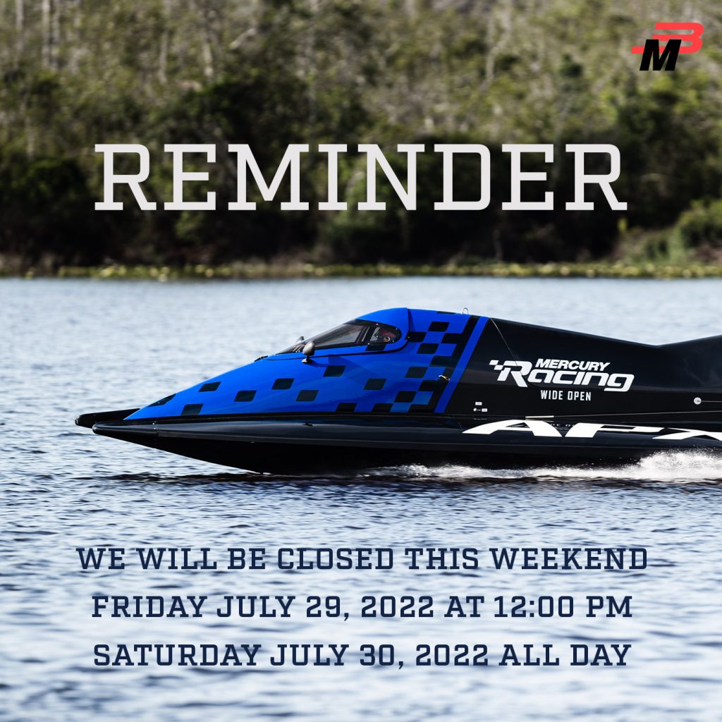 WE ARE CLOSED THIS WEEKEND!