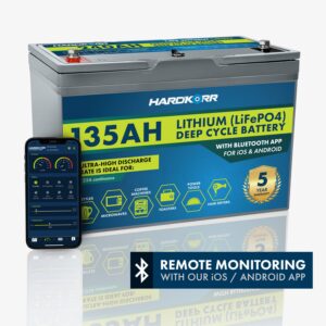 Hardkorr 135AH Lithium LifePO4 Deep Cycle Battery with Bluetooth