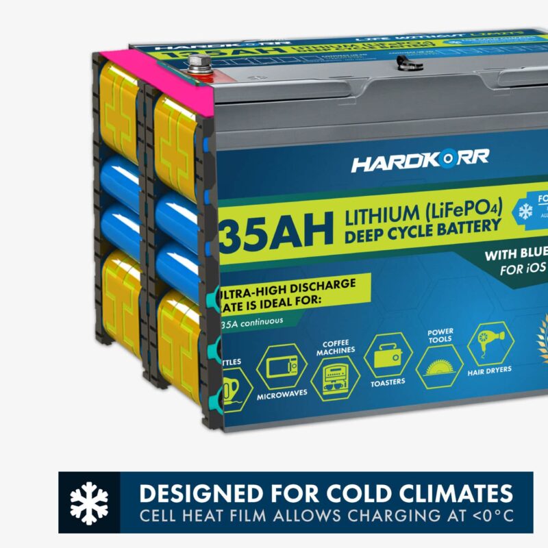 Hardkorr 135AH Cold Climate Lithium LifePO4 Deep Cycle Battery with Bluetooth - Image 2