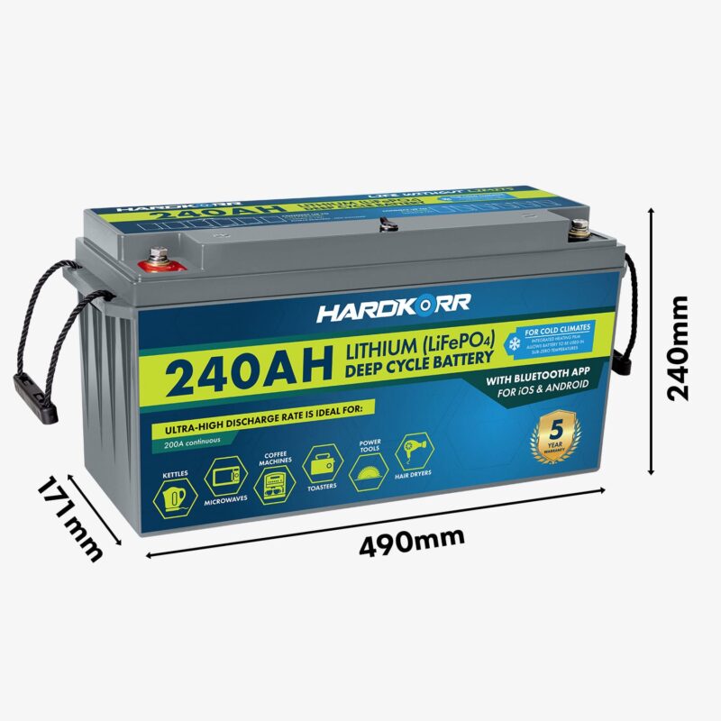 Hardkorr 240Ah Cold Climate Lithium (LiFePO4) Deep Cycle Battery w/Bluetooth - Image 2