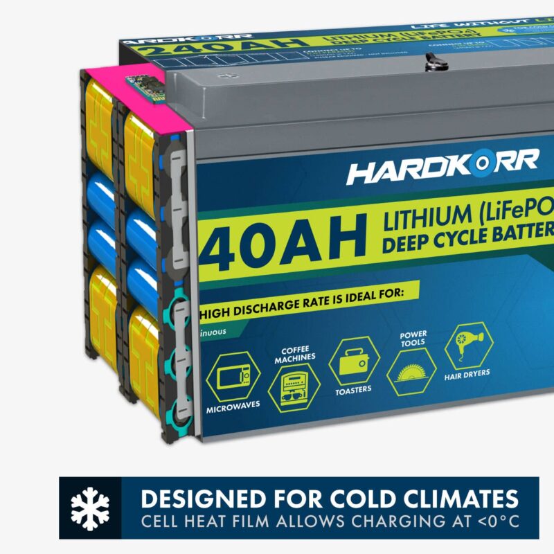 Hardkorr 240Ah Cold Climate Lithium (LiFePO4) Deep Cycle Battery w/Bluetooth - Image 3