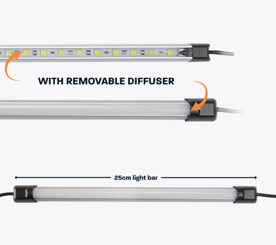 Hardkorr 25CM Tri-Colour Super Bright LED Light Bar with Diffuser