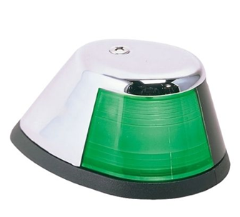 Quintrex Starboard Horizontal Mount Chrome Nav Light - Green
