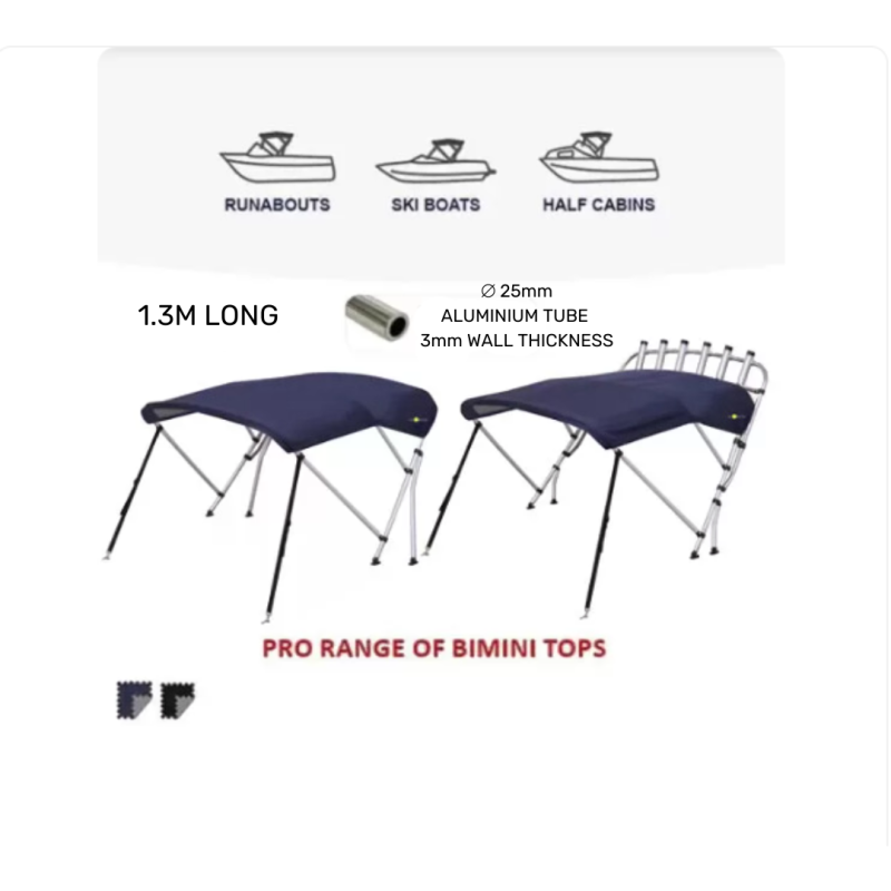 Oceansouth 3 Bow Whitewater Pro Bimini Top